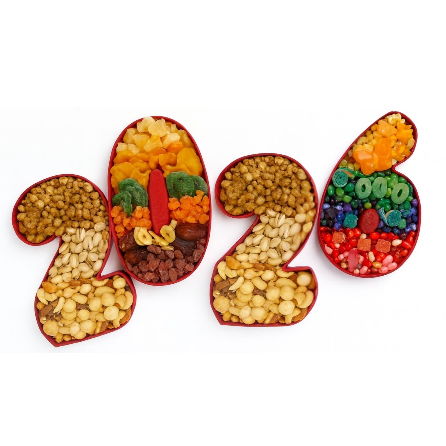 The Letterly 2026 number tray set, filled with premium snacks for a graduation milestone.