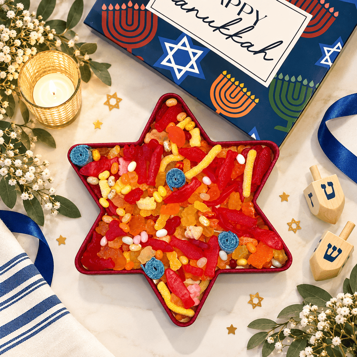 Happy Hanukkah Star of David Gourmet Gift Box