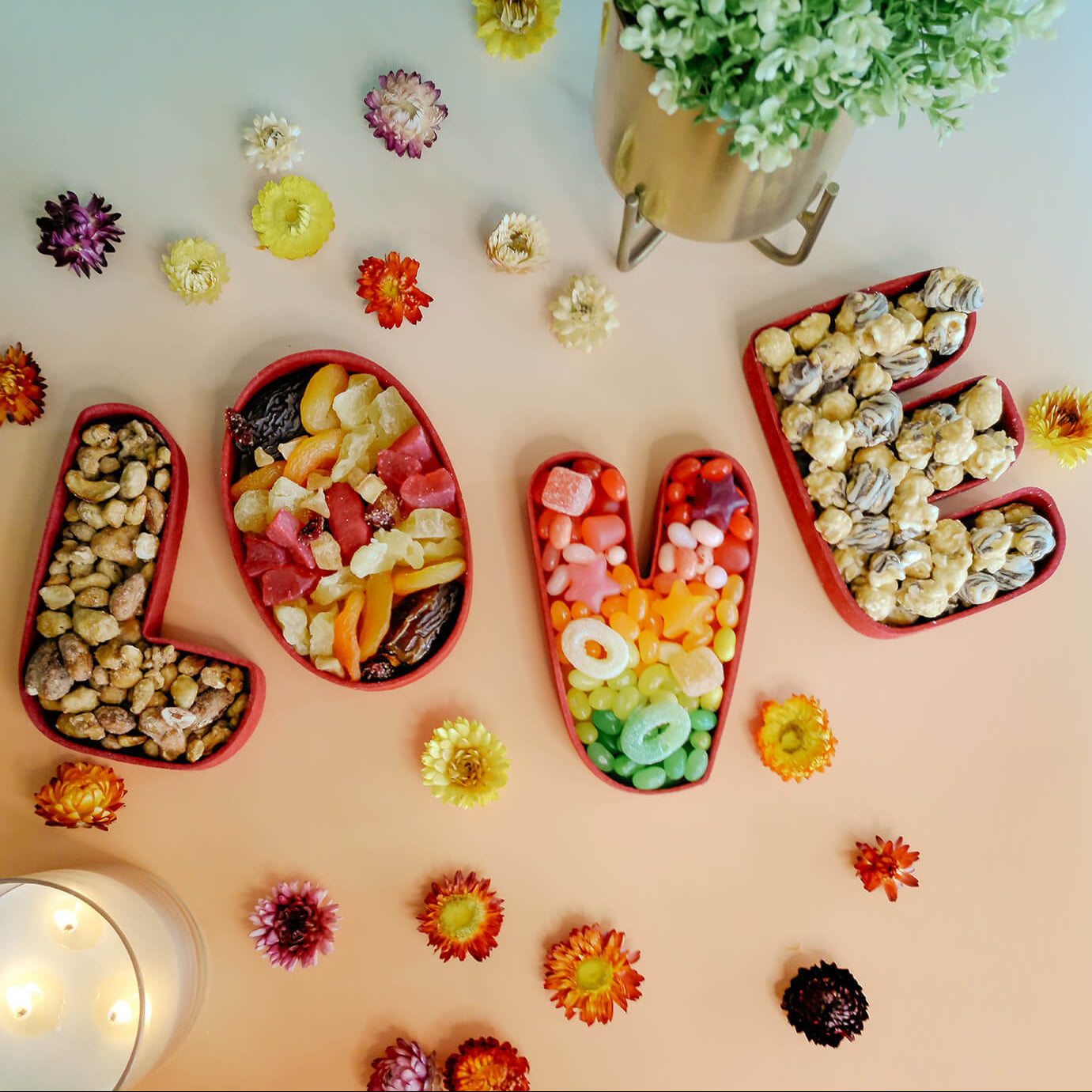 LOVE Gourmet Gift Box: Edible Letters Filled with Artisanal Treat