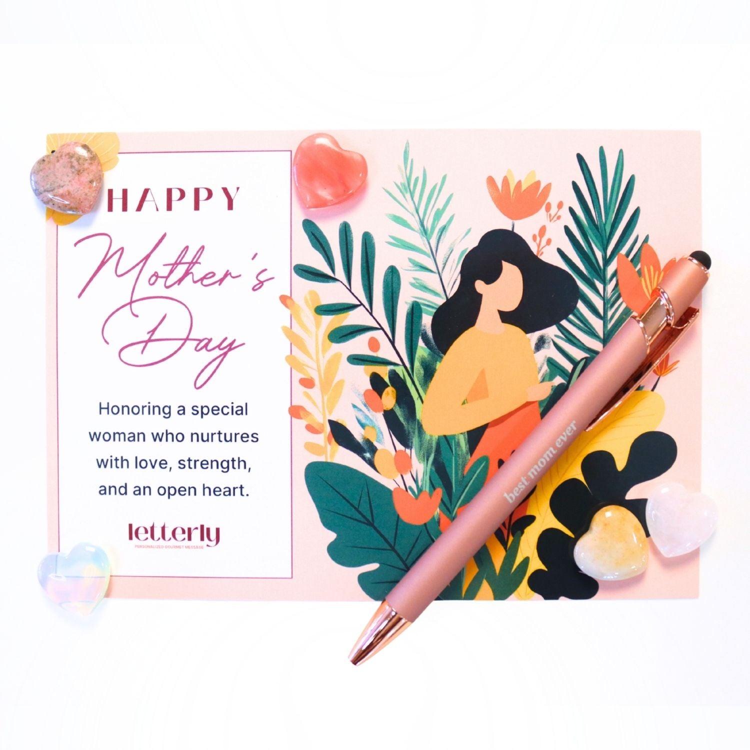 “Best Mom Ever” Pen & Heart Stone Gift