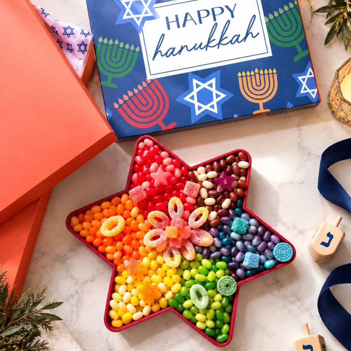 Happy Hanukkah Star of David Gourmet Gift Box